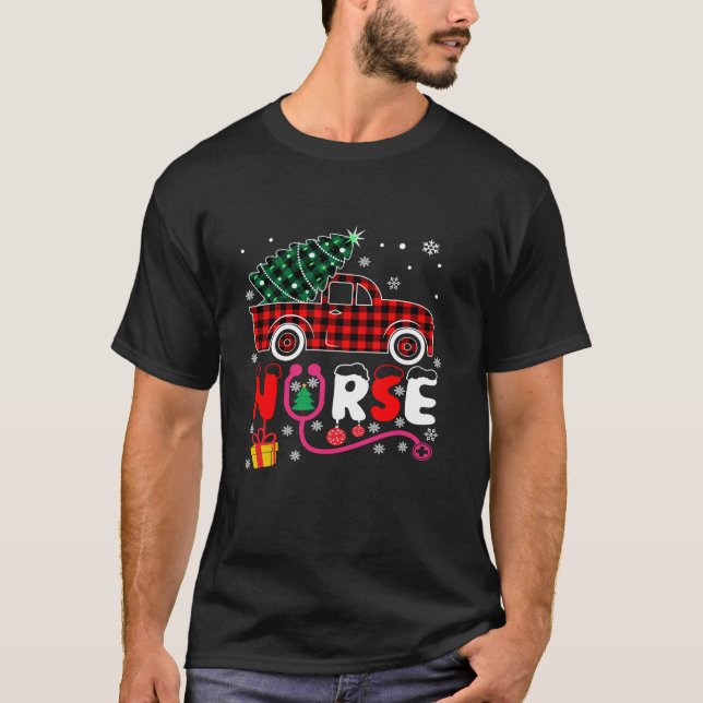 Nurse pajama Julgran Buffalo Play Träd Red T Shirt (Framsida)