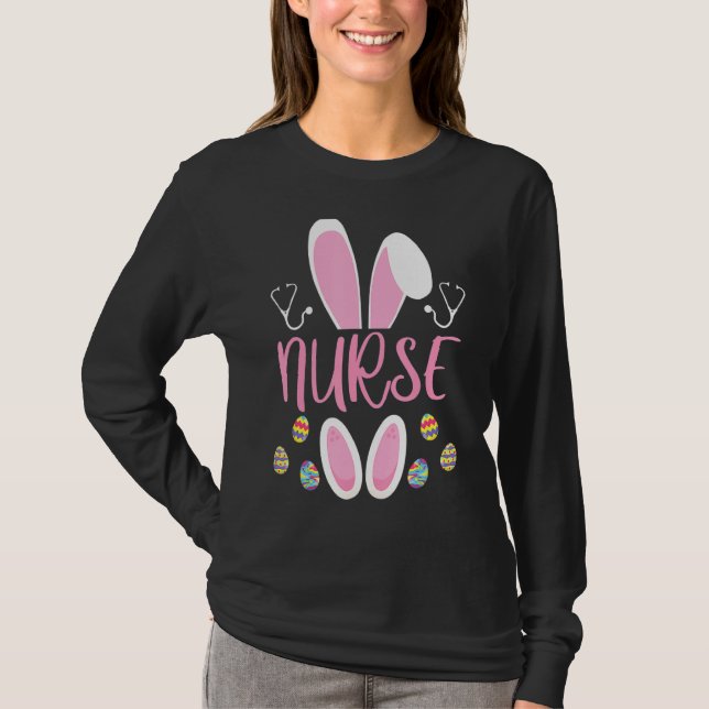 Nurse Påskägg Hunting Rabbit Rn Påsk Day Bunn T Shirt (Framsida)