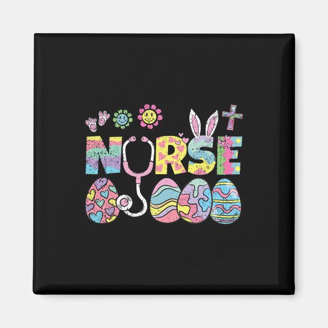 Nurse Påskägg Hunting Vår Nursing Rn Manar Wom Magnet (Framsidan)