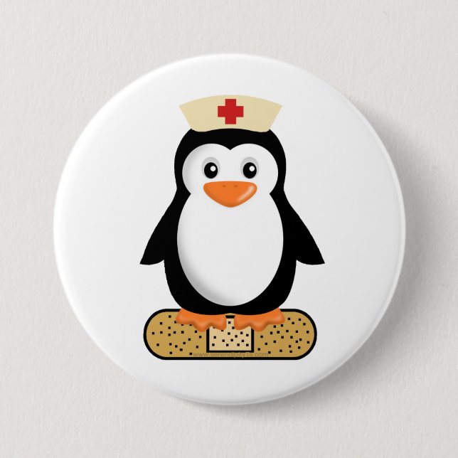 Nurse Penguin (w/Bandaid) Knapp (Framsida)