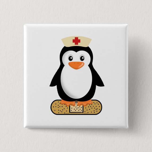Nurse Penguin (w/Bandaid) Knapp (Framsida)