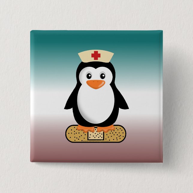 Nurse Penguin (w/Bandaid) Knapp (Framsida)