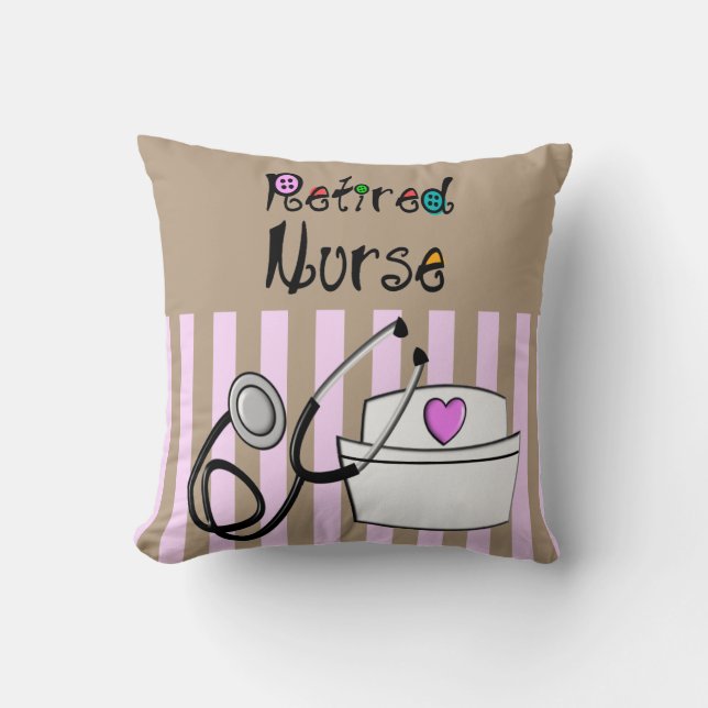Nurse Pension Pillow Rosa och Brown Kudde (Framsida)