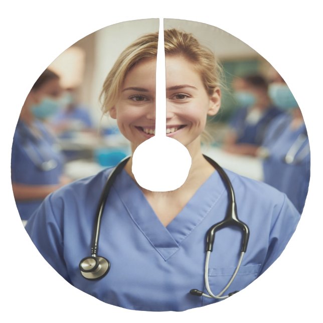 Nurse Photo Customize Personalize Julgransmatta Borstad Polyester (Framsidan)