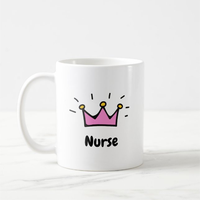 Nurse Pink Princess Crown Art Kaffemugg (Vänster)