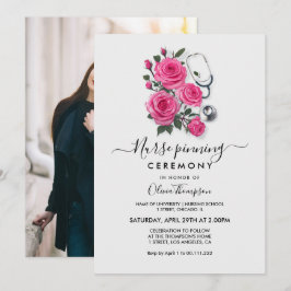 Nurse Pinning Ceremony Invitation | RN BSN Graduat Inbjudningar