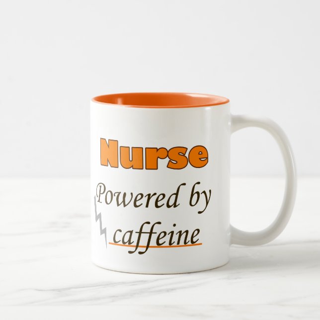 Nurse Powered by caffeine Två-Tonad Mugg (Höger)