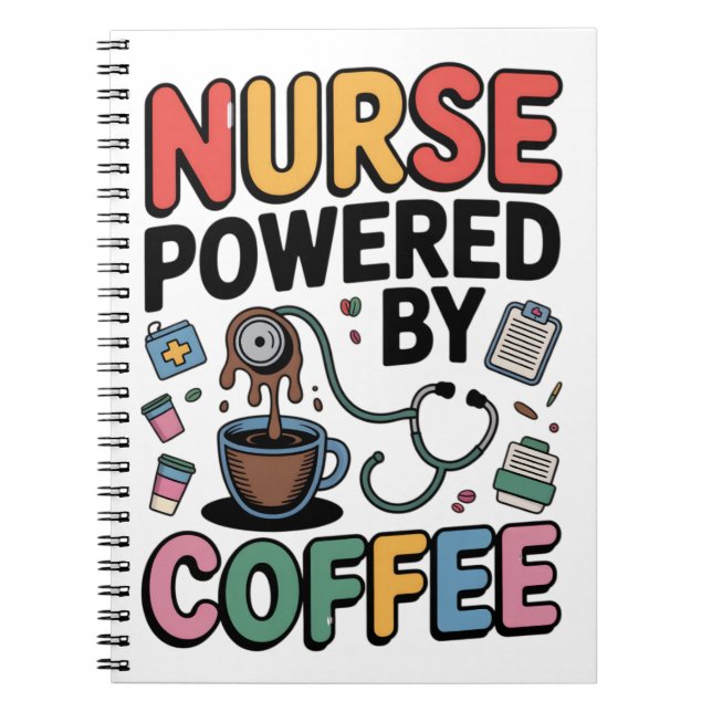 Nurse Powered by Coffee Anteckningsbok (Framsidan)