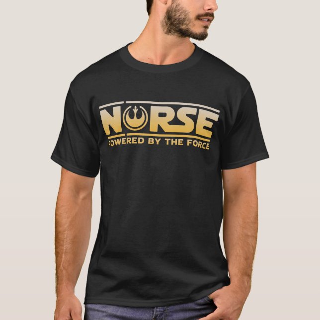 Nurse, Powered By The Force T Shirt (Framsida)