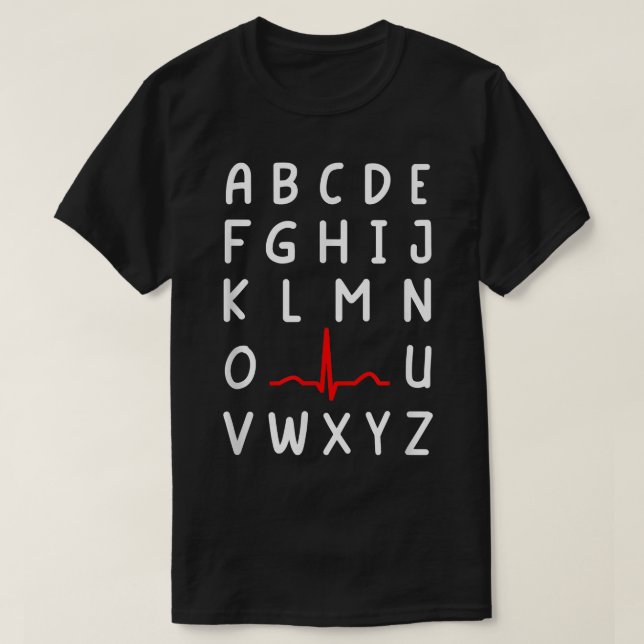 Nurse PQRST Nursing ECG och EKG Alphabet Funny Nur T Shirt (Design framsida)