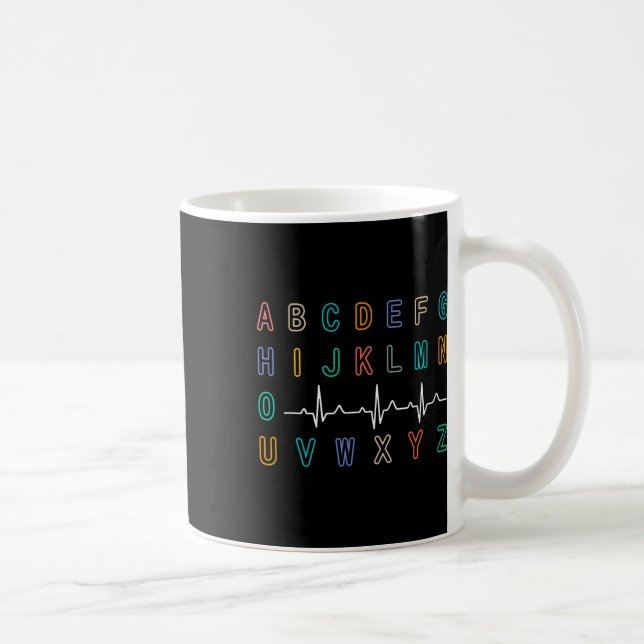 Nurse Pqrst Test Abc's Ekg Strip Alphabet Funny Nu Kaffemugg (Höger)