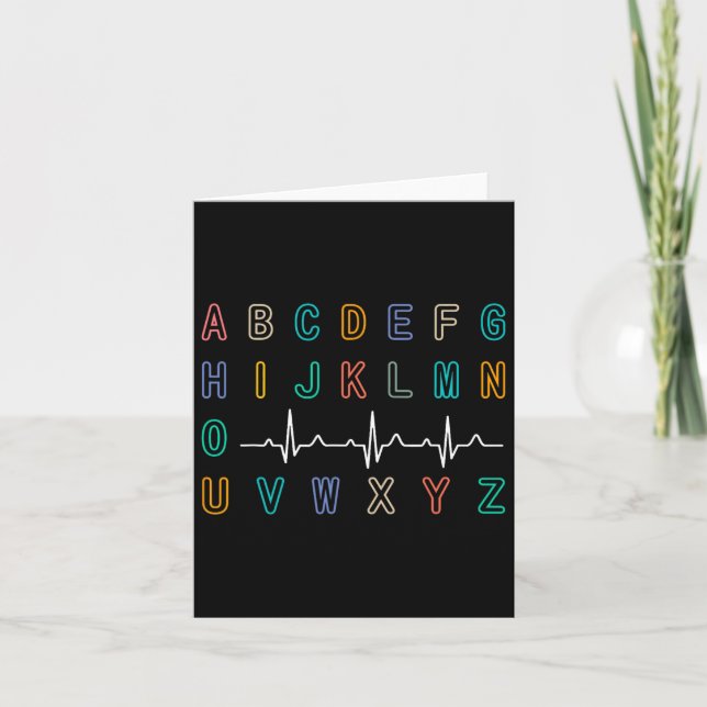 Nurse Pqrst Test Abc's Ekg Strip Alphabet Funny Nu Kort (Framsida)