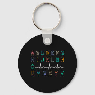 Nurse Pqrst Test Abc's Ekg Strip Alphabet Funny Nu Nyckelring