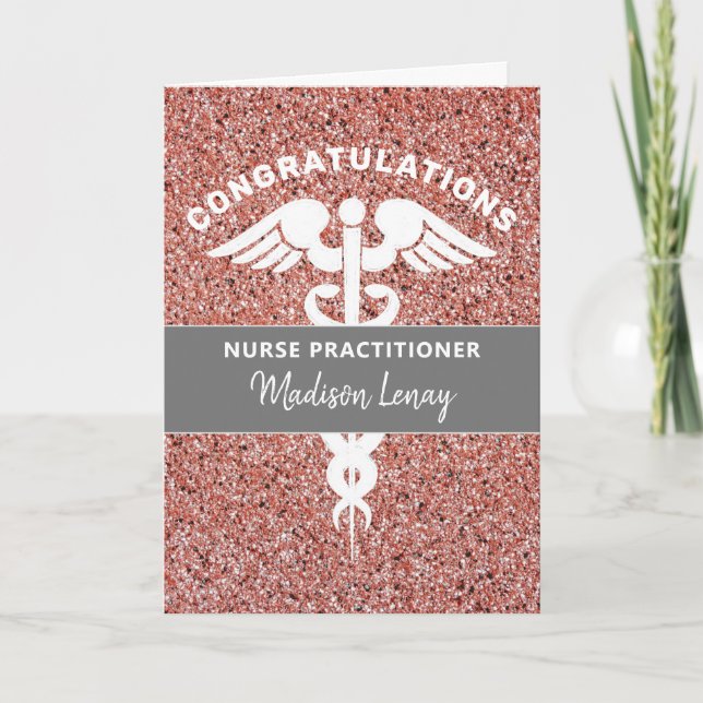 Nurse Practist Studenten Ro Guld Namn Kort (Framsida)