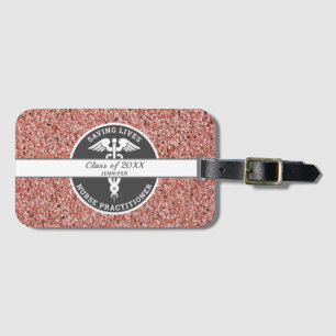 Nurse Practister Ro Guld Glitter Personlig Bagagebricka