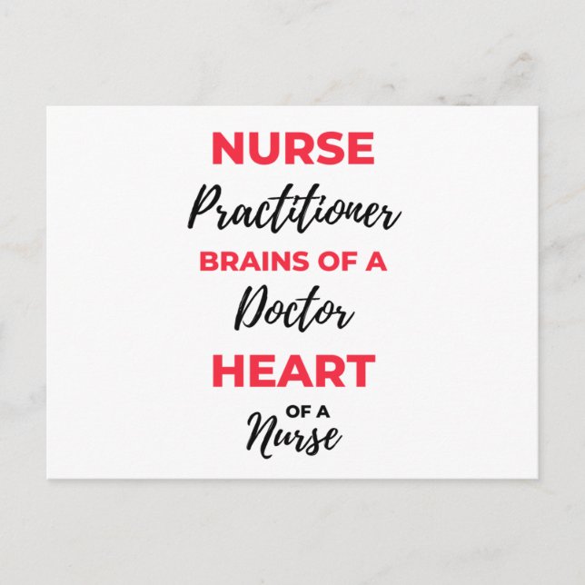 Nurse Practitioner Brains Of A Doctor Heart 2 Helg Vykort (Framsida)
