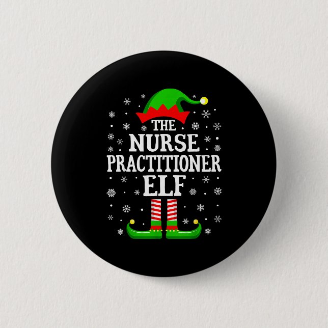 Nurse Practitioner Elf Funny Christmas Family Matc Knapp (Framsida)