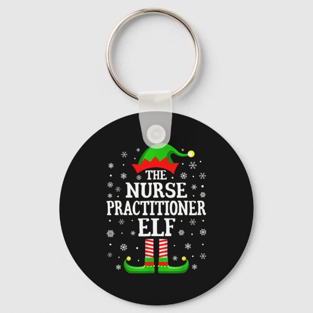 Nurse Practitioner Elf Funny Christmas Family Matc Nyckelring (Framsida)