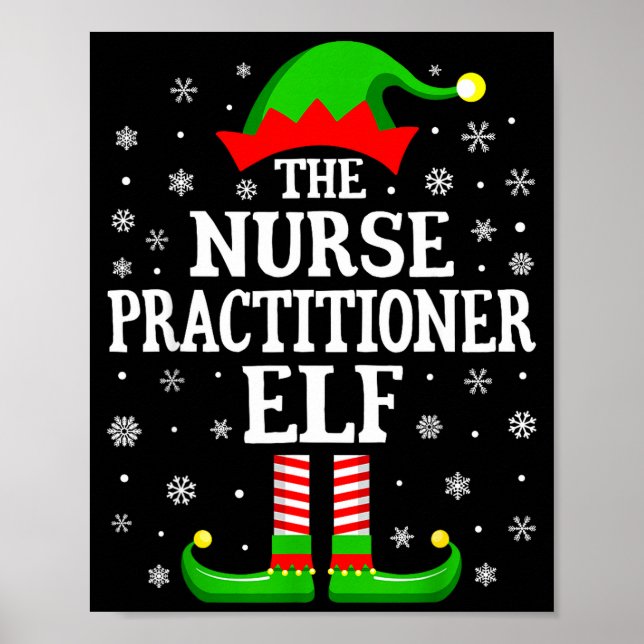 Nurse Practitioner Elf Funny Christmas Family Matc Poster (Framsidan)