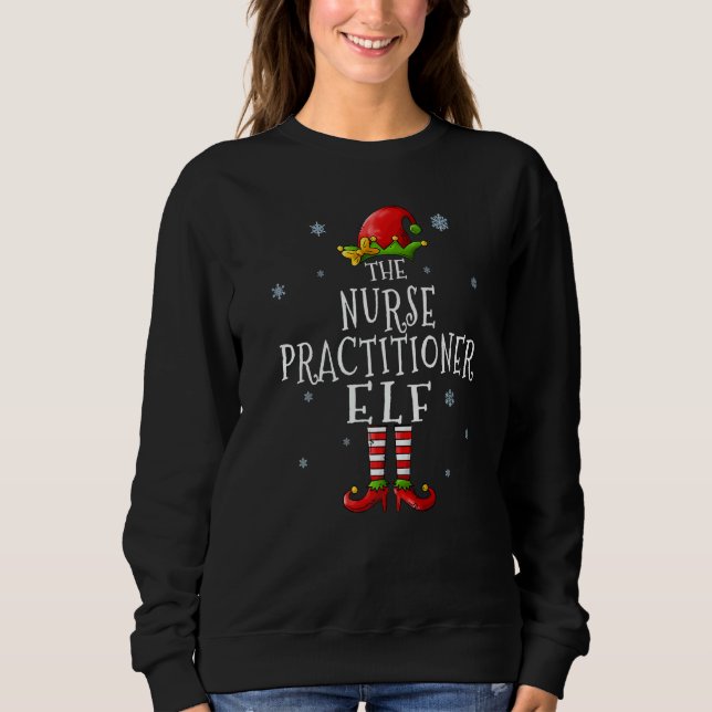 Nurse Practitioner Elf  Xmas Groupe Matching Chris T Shirt (Framsida)