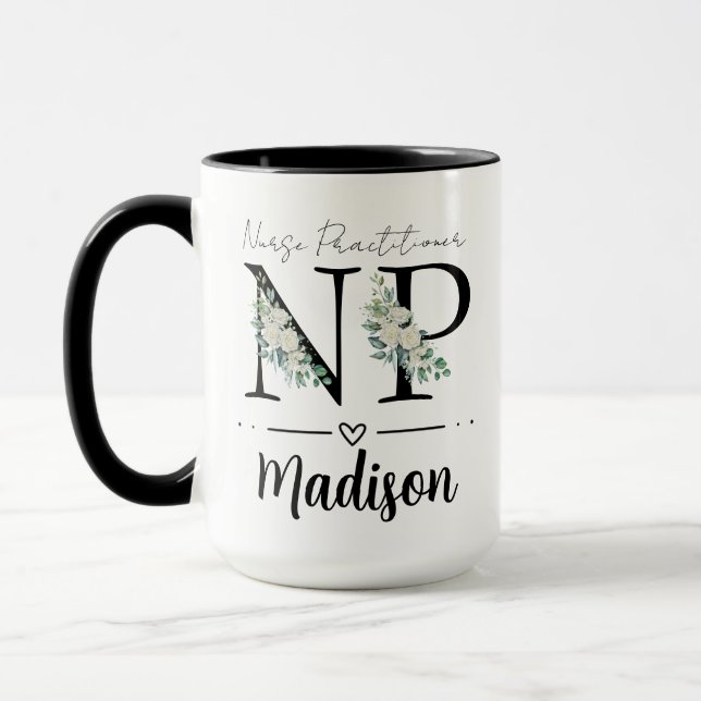 Nurse Practitioner Mug, Personalized Nurse Practit Mugg (Vänster)