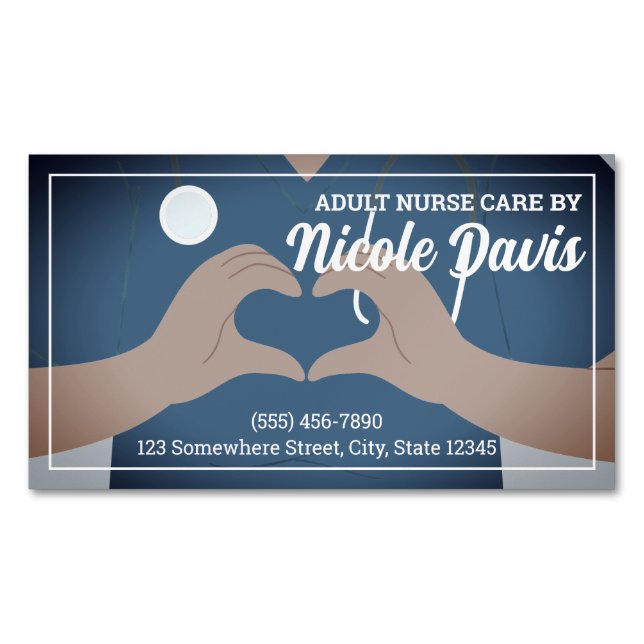 Nurse Practitioner RN Magnetiska Visitkort (Framsida)