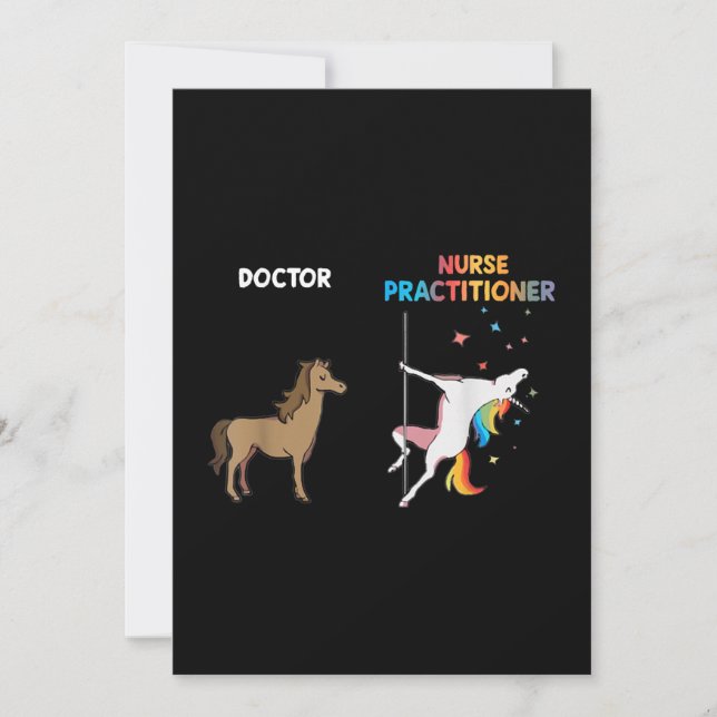 Nurse Practitioner Unicorn Dancing Pole Tack Kort (Framsida)