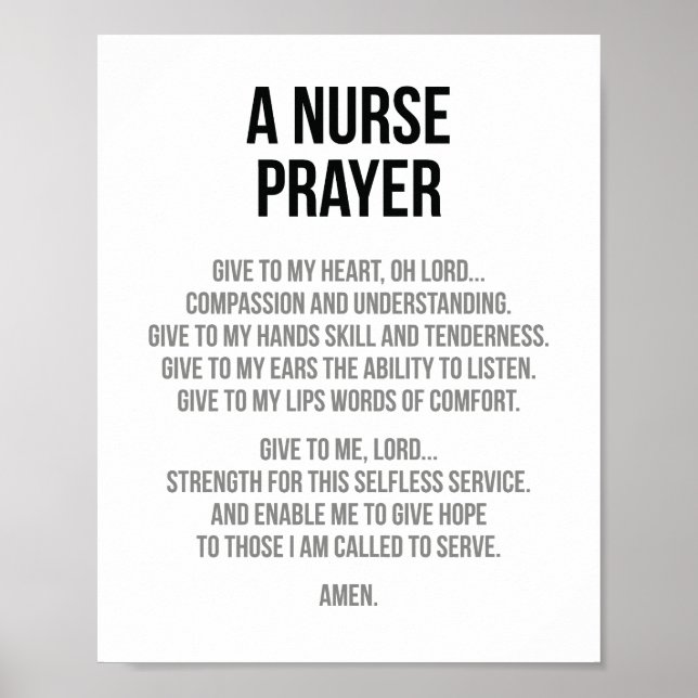 Nurse Prayer Poster (Framsidan)