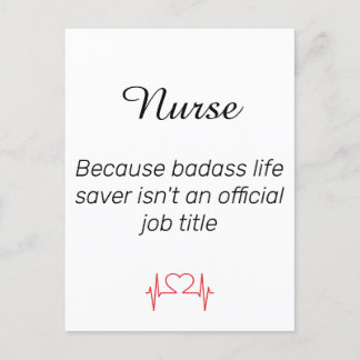 Nurse Proud Hero Job Nursing Quote Helg Vykort