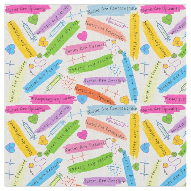 Nurse Quotes Fabric Tyg (Närbild)