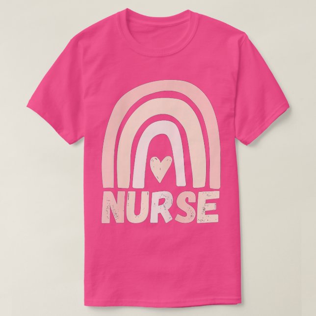 Nurse Rainbow Heart Kärlek Avskrivningsgrad för sj T Shirt (Design framsida)