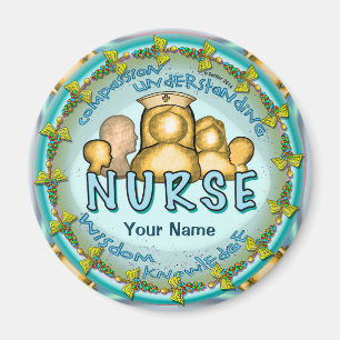 Nurse Rainbow Motto, eget namn magnet