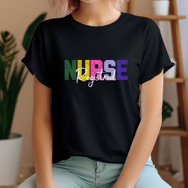 Nurse Registred Funny Text T Shirt