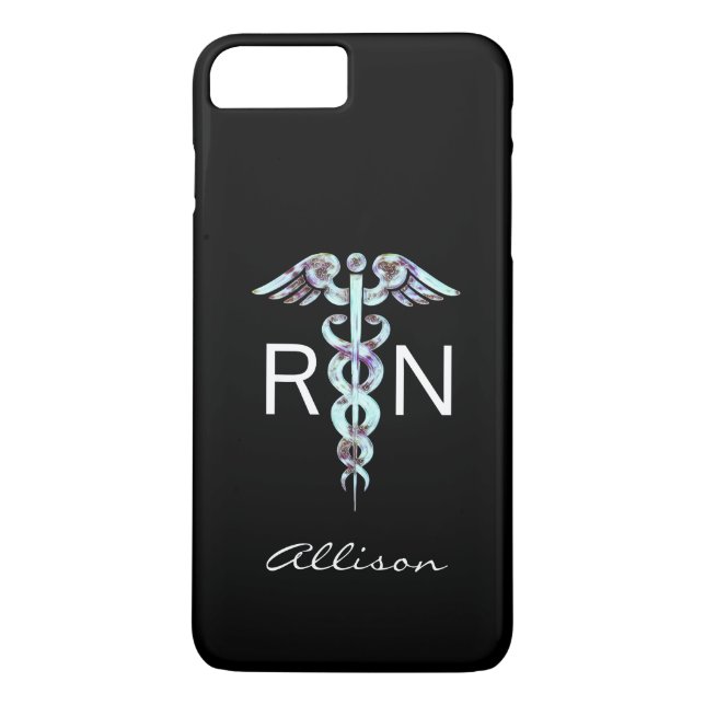 Nurse RN Caduceus Modern Personlig Case-Mate iPhone Skal (Baksida)