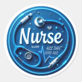 Nurse RN LPN CNA Sjuksköterska hela dagen Sjuksköt Runt Klistermärke