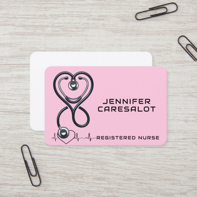 Nurse RN, LVN, LPN, Caretaker-Affärskort Visitkort (Fram/Back In Situ)