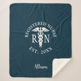 Nurse RN Medical Caduceus Blue Studenten Monogram