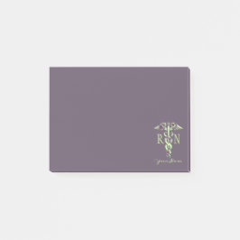 Nurse RN Personlig Namn Lila Marble Post-it N