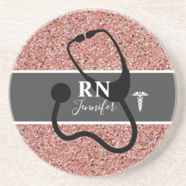 Nurse RN Ro Guld Glitter Personlig Underlägg