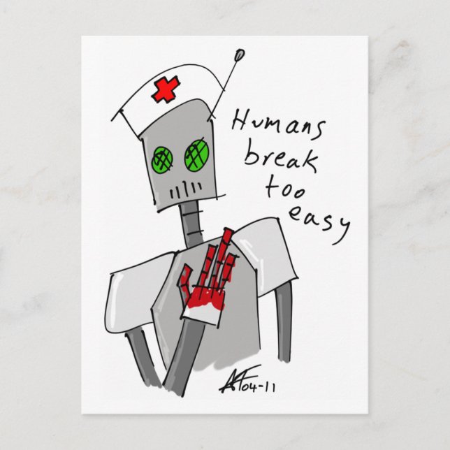 Nurse Robot Postcard Vykort (Framsida)
