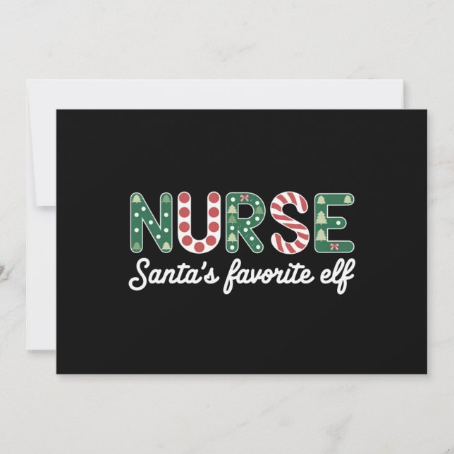 Nurse Santa's Favorite Elf Life Nurse Day Gifts Julkort (Framsida)