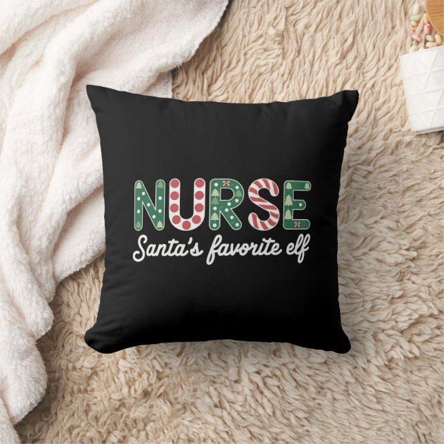 Nurse Santa's Favorite Elf Life Nurse Day Gifts Kudde (Filt)