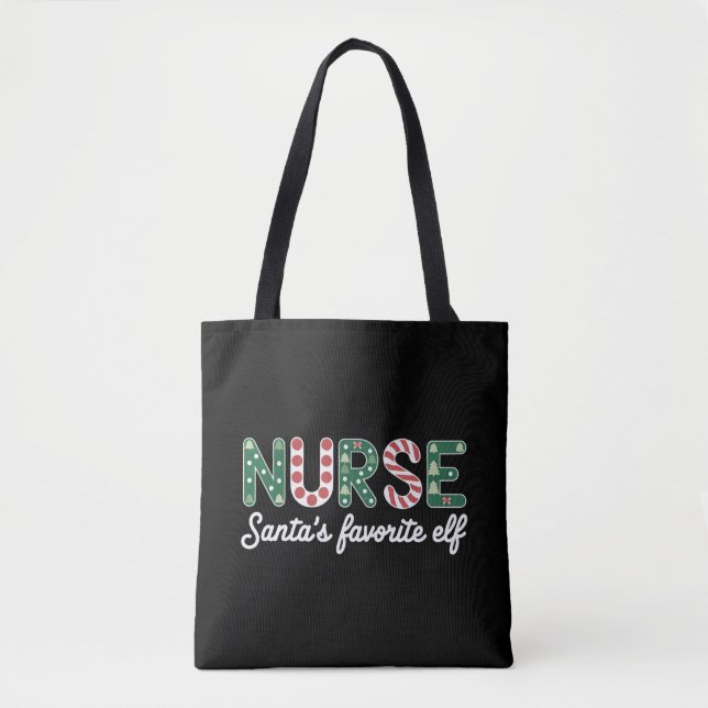 Nurse Santa's Favorite Elf Life Nurse Day Gifts Tygkasse (Framsida)