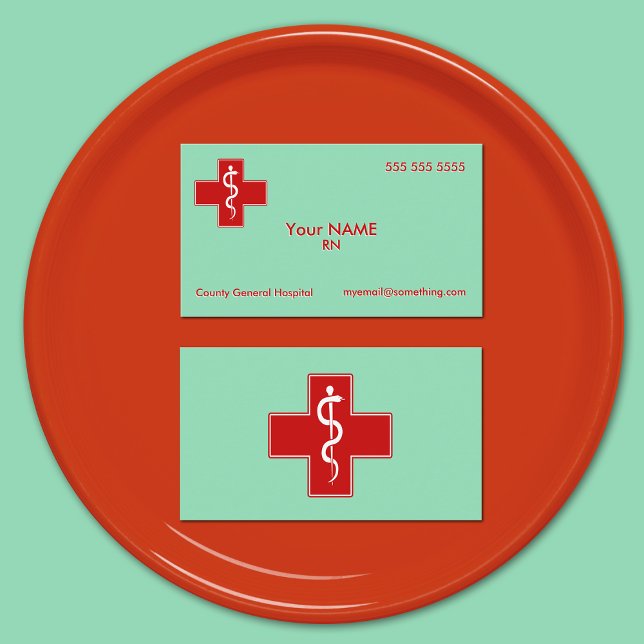 Nurse Scrubs Grönt Visitkort (Skapare uppladdad)