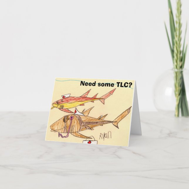 Nurse Shark Get well Note Card Kort (Framsida)