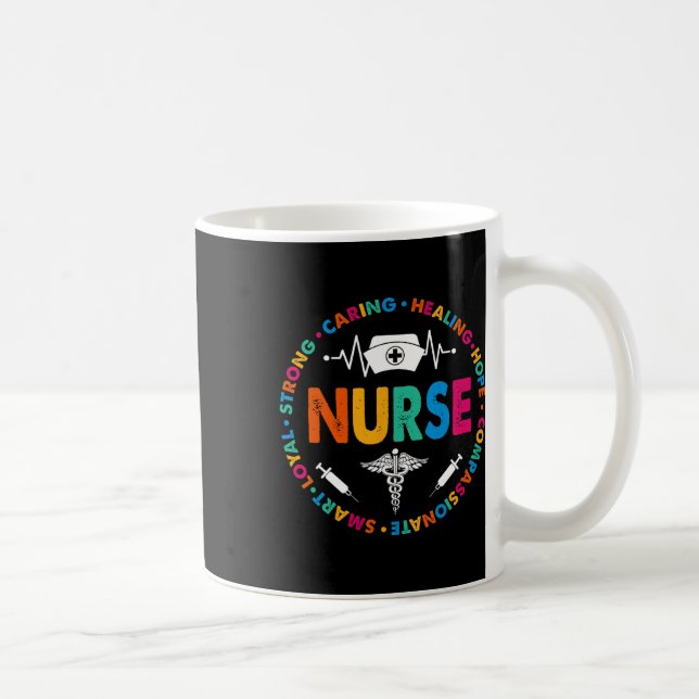 Nurse Shirt Funny Nursing Nurse Rn Lpn Np Kaffemugg (Höger)