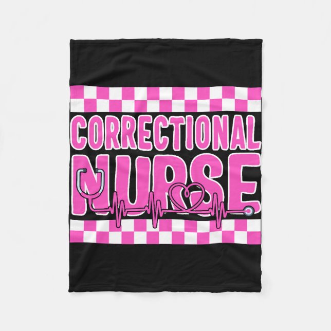 Nurse Shirt, Korrigeringssjuksköterska Tee, RN Gif Fleecefilt (Framsidan)