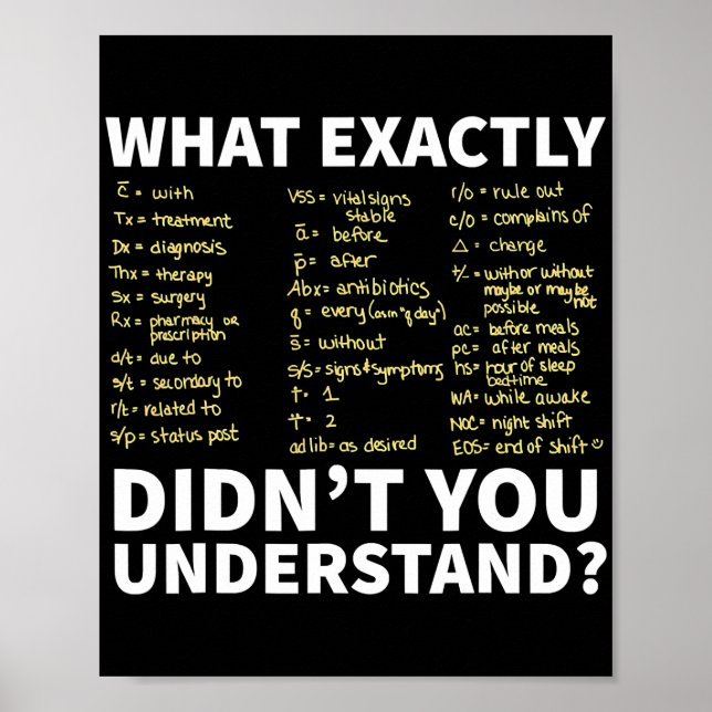 Nurse Shorthand Nurse eller Nursing Student Poster (Framsidan)