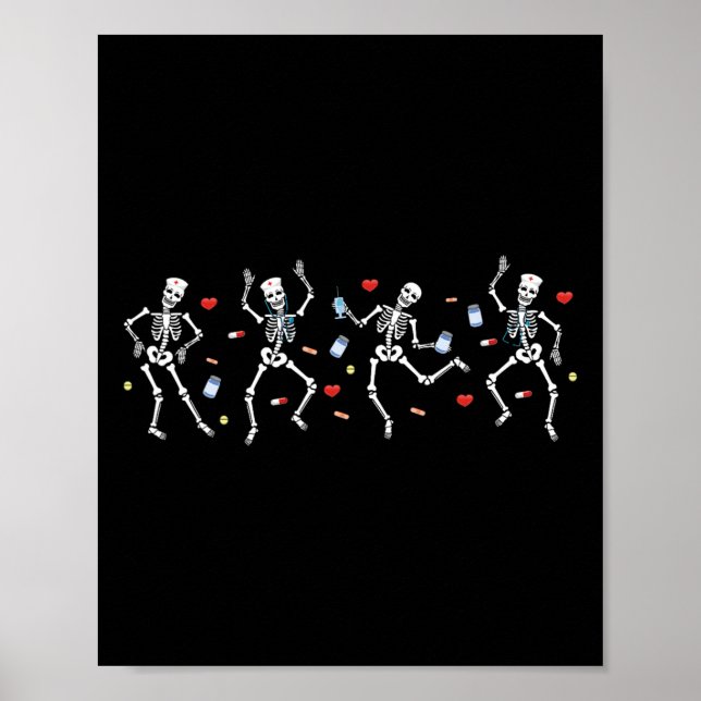 Nurse Skeleton Dancing Ortho Squad Orthopedic Hall Poster (Framsidan)