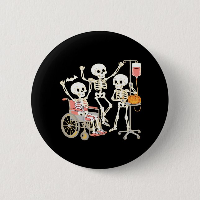 Nurse Skeleton Funny Halloween Healthcare Essentia Knapp (Framsida)